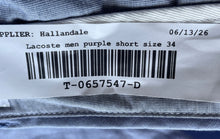 Load image into Gallery viewer, Lacoste Mens Purple Flat Front Slash Pocket Regular Fit Chino Shorts Size 34
