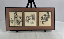 Load image into Gallery viewer, Signed Artwork Framed Pencil Illustration Trio By Douglas Ratchford Print
