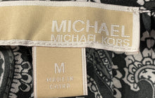 Load image into Gallery viewer, Michael Kors Womens Black White Paisley Tie-Neck Tunic Blouse Top Size M
