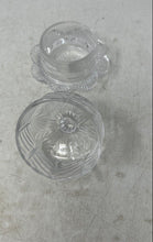 Load image into Gallery viewer, Vintage Clear Engraved Glass Round Shape Scalloped Edge Jewelry Box With Lid
