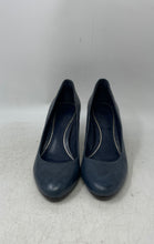 Load image into Gallery viewer, Lauren Ralph Lauren Womens Blue Leather Slip-On Block Pump Heels Size 7.5 B
