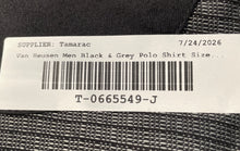 Load image into Gallery viewer, Van Heusen Mens Black &amp; Gray Check Short Sleeve Spread Collar Polo Shirt Sz 2XL
