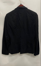Load image into Gallery viewer, Donna Karan Womens Black Striped Long Sleeve Notched Three Button Blazer No Size
