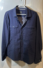 Load image into Gallery viewer, Armani Exchange Mens Blue Dotted Print Regular Fit Button-Up Shirt Size L
