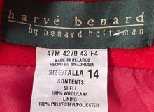Load image into Gallery viewer, Harve Benard Womens Red Wool Long Sleeve Collared Double-Breasted Overcoat Sz 14
