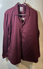 Load image into Gallery viewer, Zara Mens Burgundy Floral Print Long Sleeve Slim Fit Button-Up Shirt Size XL
