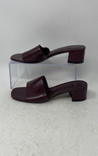 Load image into Gallery viewer, Mango Womens Burgundy Faux Leather Open Square Toe Slip-On Slide Sandals EUR 37
