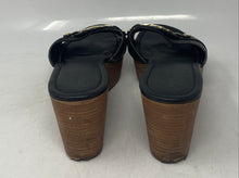 Load image into Gallery viewer, Authentic Tory Burch Womens Patti 3 Mid Black Wedge Slide Sandals Sz 7M Damaged
