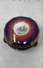 Load image into Gallery viewer, Multicolor Printed Round Shape Tri-Footed Vanity Jewelry Box With Lid
