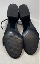 Load image into Gallery viewer, Steve Madden Womens Black Leather High Block Ankle Strap Heels Size 9M
