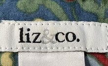 Load image into Gallery viewer, Liz &amp; Co Womens Blue Multi Floral Cotton 3/4 Sleeve Blouse Top Size Medium
