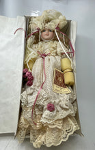 Load image into Gallery viewer, Dynasty Doll Collection Blonde Hair Blue Eyes Bride Porcelain Doll With Tag
