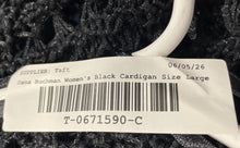 Load image into Gallery viewer, Dana Buchman Womens Black Crochetted Open Front Cardigan Sweater Size L With Tag
