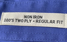 Load image into Gallery viewer, Kenneth Cole New York Mens Blue Cotton Non-Iron Regular Fit Dress Shirt Size 15
