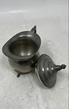 Load image into Gallery viewer, Silver-Plated Creamer With Hinged Lid Ornate Finial And Decorative Feet
