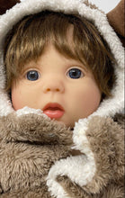 Load image into Gallery viewer, Brown Plush Outfit Hooded Reindeer Costume Blue Eyes Bebe Dolly Doll

