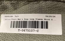 Load image into Gallery viewer, Calvin Klein Mens Gray Long Sleeve Classic Fit Button-Up Shirt Size Large
