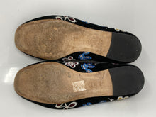 Load image into Gallery viewer, Authentic Tory Burch Womens Black Floral Leather Ballet Flats Size 9.5 M Damaged
