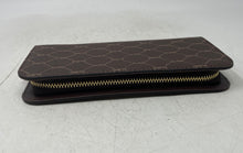 Load image into Gallery viewer, Aldo Womens Brown Geometric Monogram Faux Leather Zip-Around Wallet With Box
