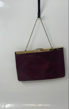 Load image into Gallery viewer, Etra Womens Red Lizard Print Leather Chain Strap Lightweight Clutch Purse

