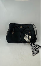 Load image into Gallery viewer, Anne Klein Womens Black Gold-Tone Leather Inner Pockets Shoulder Bag w/ Tags
