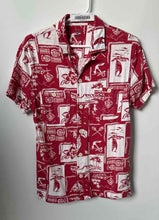 Load image into Gallery viewer, J.Crew Mens Red White Printed Hawaiian Short Sleeve Button-Up Shirt Size Small
