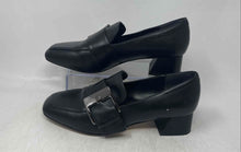 Load image into Gallery viewer, Deltan Womens Veronica Black Leather Slip-On Flared Block Pump Heels Size 8.5 M
