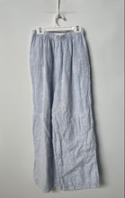 Load image into Gallery viewer, Terzo Millennio Womens Blue Embroidered Wide-Leg Trouser Pants Size Medium
