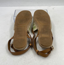 Load image into Gallery viewer, Authentic Tory Burch Womens Beige Open Toe Espadrille Sandals Size 7.5 Damaged
