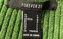 Load image into Gallery viewer, Forever 21 Womens Green Long Sleeve Tie Back Ribbed Hem Sweater Cropped Top Sz L
