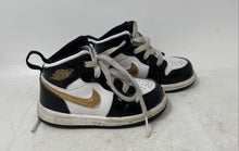 Load image into Gallery viewer, Nike Kids Air Jordan 1 Mid Retro BQ6933 Black White Gold Sneakers Shoes Size 5C
