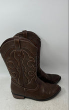 Load image into Gallery viewer, Cat &amp; Jack Unisex Kids Montana Brown Leather Pull-On Cowboy Western Boots Size 5
