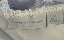 Load image into Gallery viewer, New York &amp; Company Womens White Sleeveless Back Zipper A-Line Dress Size 14
