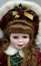 Load image into Gallery viewer, Victorian Holiday Outfit Curly Hair 18 Inch Collectible Porcelain Doll
