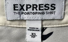 Load image into Gallery viewer, Express Womens Portofino White Black Flying Bird Print Button-Up Shirt Size XS
