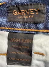 Load image into Gallery viewer, Sean John Mens Blue Denim Garvey Loose Fit Straight Leg Jeans Size W34xL30

