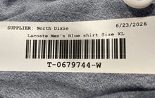 Load image into Gallery viewer, Lacoste Mens Blue V-Neck Short Sleeve Regular Fit Pullover T-Shirt Size XL
