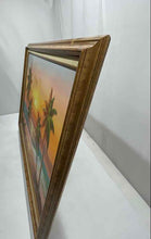 Load image into Gallery viewer, Ocean Beach Palm Tree,Dawn Multicolor Wall Art Framed Oil Painting
