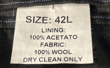 Load image into Gallery viewer, Mario Rinaldi Mens Black White Striped Blazer &amp; Pants 2 Piece Suit Set Size 42L
