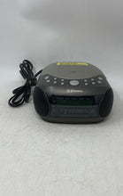 Load image into Gallery viewer, Emerson CKD9901 Gray Dual Alarm Clock Radio AM FM CD Stereo Player Untested
