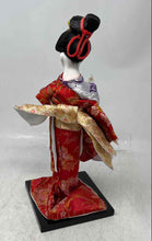 Load image into Gallery viewer, Vintage Style Chinese Floral Pattern Porcelain Doll With Red Kimono Outfit
