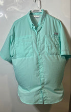 Load image into Gallery viewer, Columbia Mens Green PFG Tamiami II Short Sleeve Fishing Button-Up Shirt Size M
