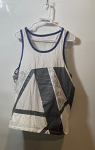 Load image into Gallery viewer, Armani Exchange Mens Gray White Blue Striped Sleeveless Tank T-Shirt Size Medium
