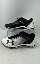 Load image into Gallery viewer, Under Armour Mens Ignite Low ST 3000354 Black White Metal Baseball Cleats Sz 8.5
