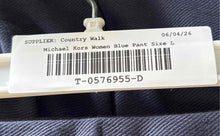 Load image into Gallery viewer, Michael Kors Womens Blue Flat Front Elastic Waist Pull-On Ankle Pants Size L
