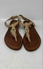 Load image into Gallery viewer, GBG Los Angeles Womens Lexann Brown Rhinestone Ankle Strap Thong Sandals Size 8M

