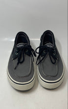 Load image into Gallery viewer, Sperry Mens Bahama II Gray Black Moc Toe 2 Eye Boat Shoes Size 11
