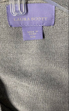Load image into Gallery viewer, Laura Scott Womens Gray Metallic Knitted Open Front Cardigan Sweater Size Medium
