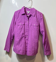 Load image into Gallery viewer, Old Navy Womens Purple Cotton Long Sleeve Collared Button-Up Shirt Size Medium

