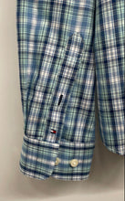 Load image into Gallery viewer, Tommy Hilfiger Mens Blue Plaid Custom Fit Long Sleeve Button-Up Shirt Size L
